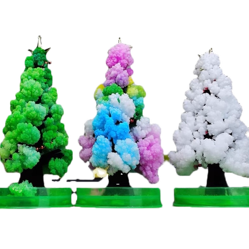 七彩圣诞树会开雪花的纸树魔法浇水开花结晶科学实验圣诞节玩具 - 图2