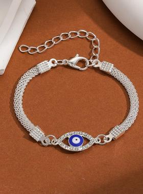 无穷大银色魔眼水钻手链