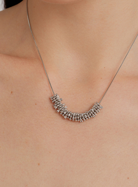 【CnHnOn脂肪商店】茸茸果子流苏金属镶钻锆石珠珠麦穗时髦项链