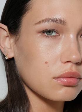【CnHnOn脂肪商店】迷你小钻戒小鼻妞镶钻耳圈锆石法式简约耳钉
