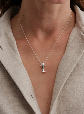 【CnHnOn脂肪商店】s925纯银海豚自然灵性简约设计感动物项链