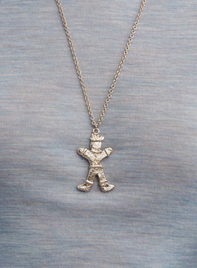 【CnHnOn脂肪商店】姜饼人小众浅金复古圣诞饼干小人毛衣长项链