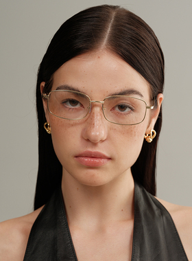 【CnHnOn脂肪商店】欧美复古千禧性感书呆子细金属边框平光镜眼镜