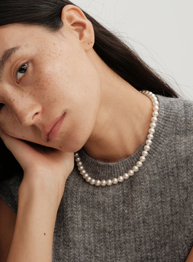 【CnHnOn脂肪商店】正圆强光珍珠百搭优雅简约经典大小珍珠项链