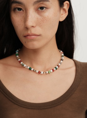 【CnHnOn脂肪商店】小众天然珍珠玛瑙玉髓绿松石彩色手工串珠项链