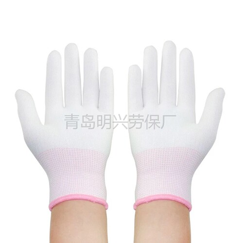 白尼龙超薄无尘茶叶采摘手套白线棉纱细线劳保电子厂手套工作干活 - 图0