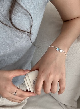 925纯爱心银月光石手链女轻奢小众精致手镯2024新款甜美高级感