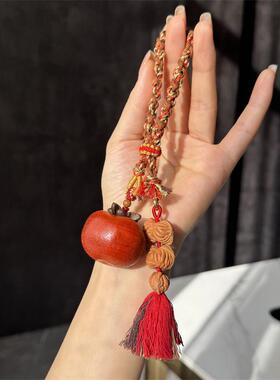 “好事发生” 紫檀柿子搭配桃核花生diy配件文玩佛珠手串时尚配饰