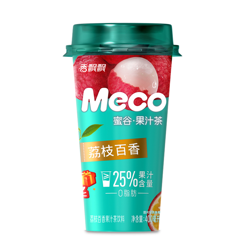 香飘飘meco果汁茶400ml*6瓶网红饮料红石榴白葡萄荔枝芭乐青柠 - 图3