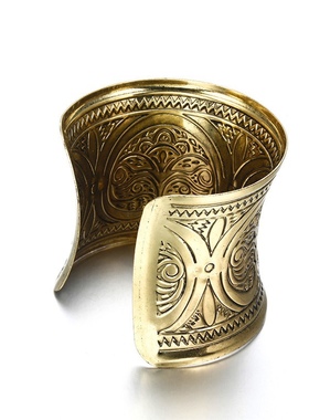 （本店25元包邮）欧美潮流 金属复古夸张开口手镯0412