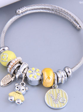 love金属百搭多元素吊坠配饰手镯