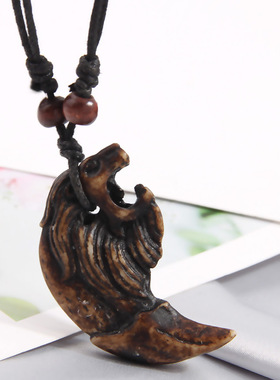 欧美时尚名族风可爱小象树脂配饰气质男士项链女长款项链通用1102
