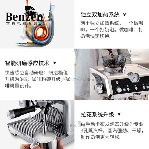 Delonghi/德龙 EC9355.M半自动咖啡机家用研磨一体意式9335升级款-图0