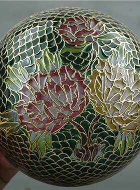 正宗老货脱胎粉盒工艺品景泰蓝
