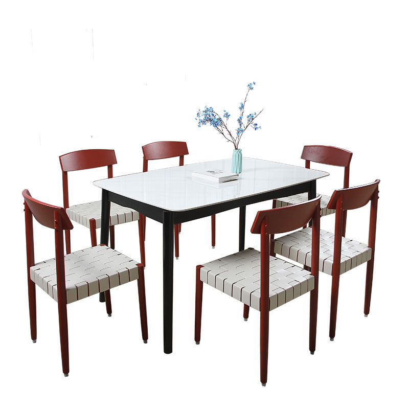 北欧日式实木绑带餐椅咖啡椅休闲现代简约靠背椅极简家用书桌椅子 - 图2