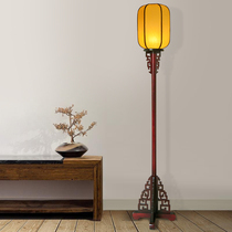 Chinese imitation antique floor lamp zen meditation solid wood making room bedroom dining room Restaurant wall corner headboard retro road leading vertical palace lamp