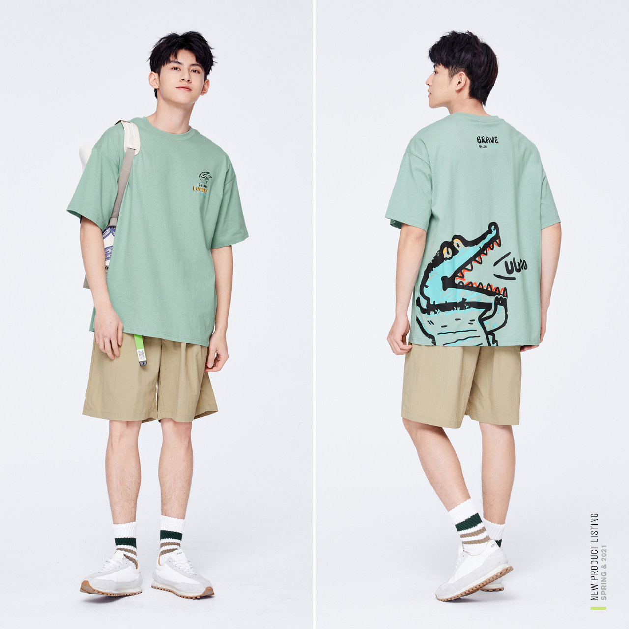 森马短袖2022夏季新款男士宽松t恤 森马裕伟T恤