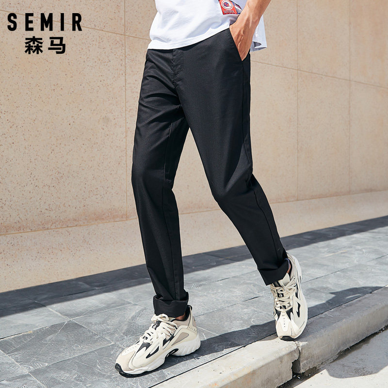 森马秋季男士直筒黑色青少年休闲裤 森马裕伟休闲裤