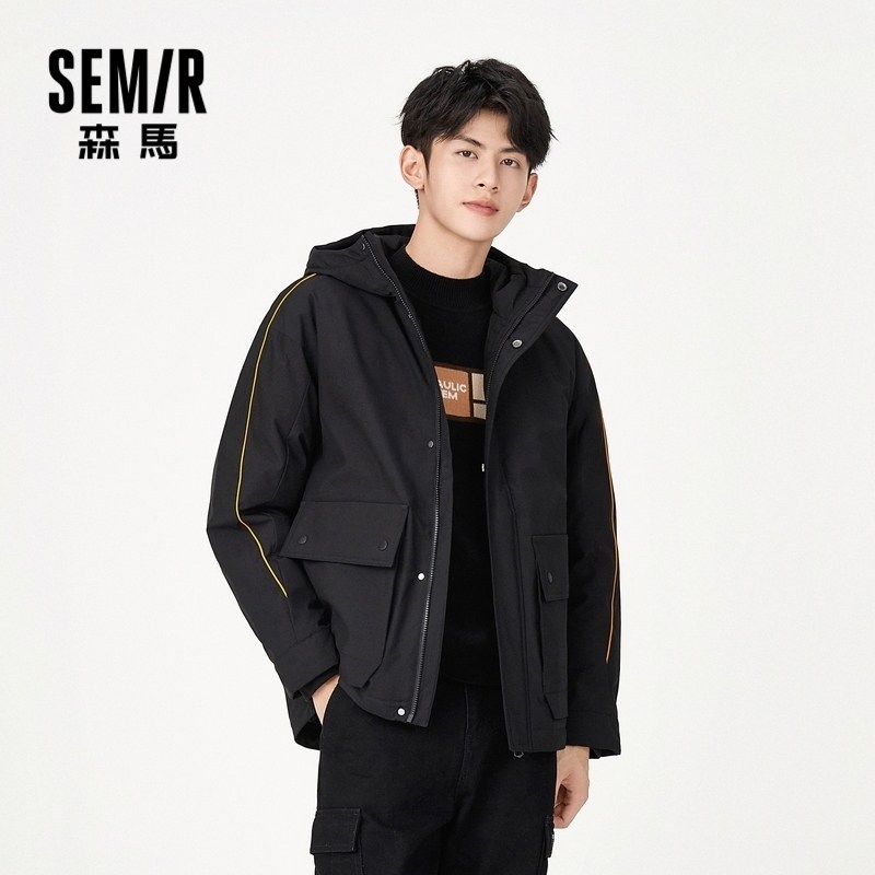 森马2020冬季新款连帽鸭绒羽绒服 森马裕伟羽绒服