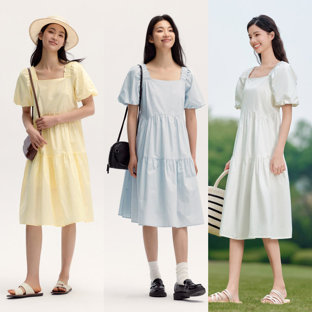 Sweet semir puff sleeve dress