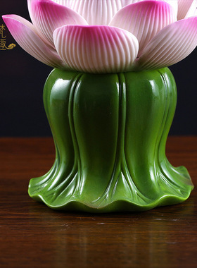 陶瓷蜡烛灯座复古摆件彩绘佛具