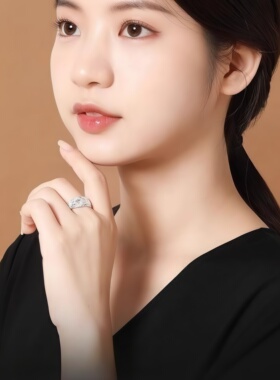 满天星银色戒指男女同款指环开口女戒可调节时尚百搭七夕表白戒指