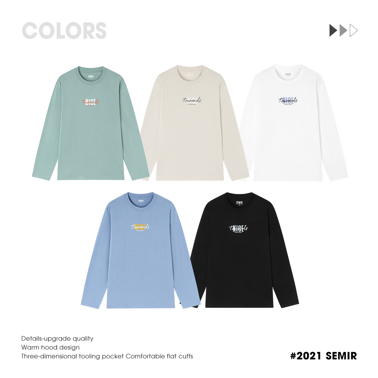 森马长袖纯棉上衣2022春季新款t恤 森马妙步T恤