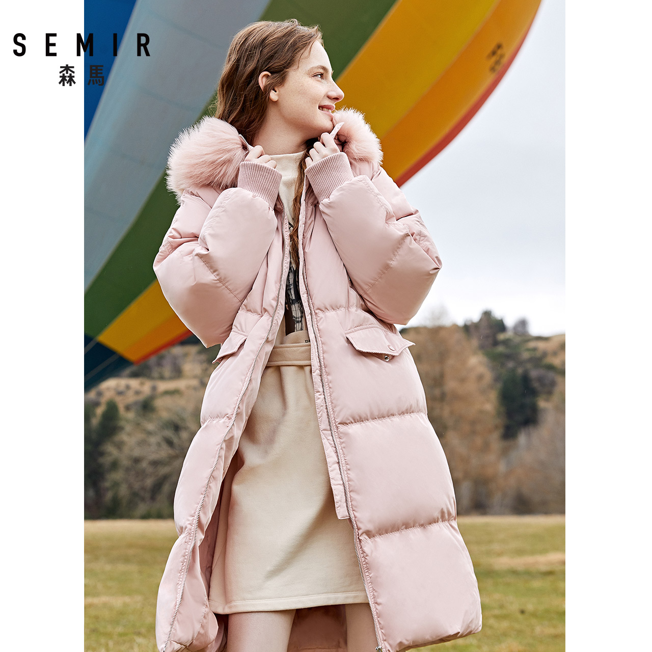 森马2020年冬季新款中长款羽绒服 森马妙步羽绒服