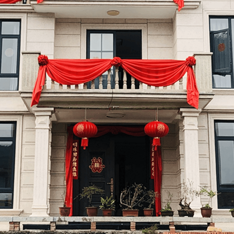 结婚阳台栏杆装饰大红花球绣球单元门红绸布缎布农村大门布置头花,淘宝优惠券,粉丝福利购,淘宝优惠卷