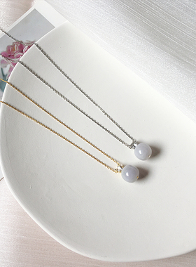 天然紫罗兰翡翠路路通转运珠玉石吊坠挂件项链925纯银锁骨链礼物