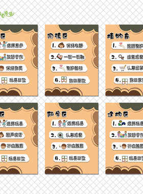 幼儿园莫兰迪森林系原木小熊维大班进区规则尼公约主题墙环创贴纸
