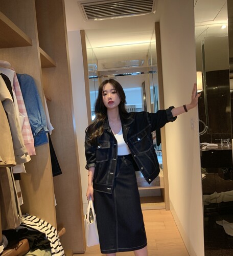 小小家宽松竹节棉牛仔外套22新款小个子小码休闲短上衣女150xs - 图0