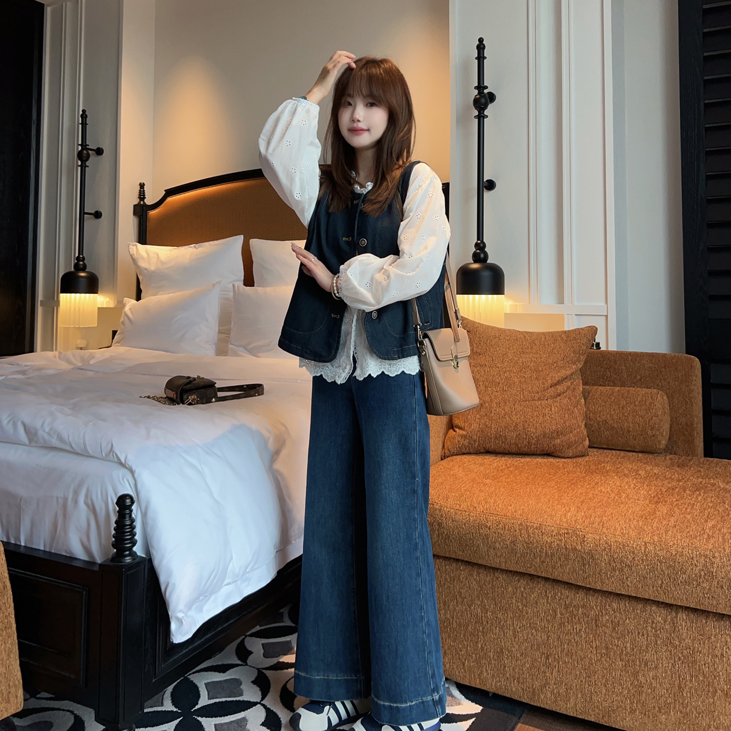 小小家 小个子小码显瘦高弹力牛仔裤25秋新款高腰修身喇叭裤子 - 图2