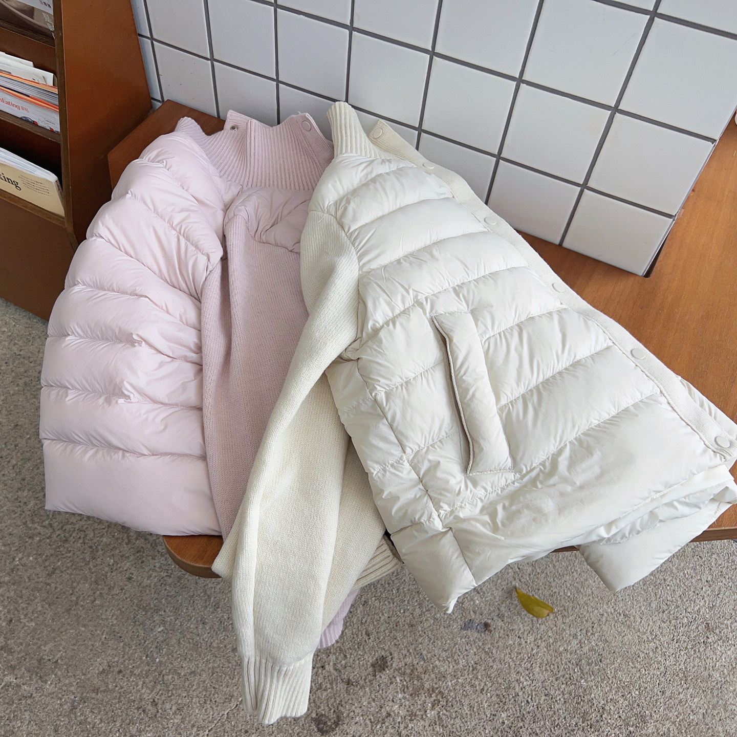 小小家小个子针织拼接排骨羽绒服冬季柔软假两件短款无帽保暖外套,淘宝优惠券,粉丝福利购,淘宝优惠卷