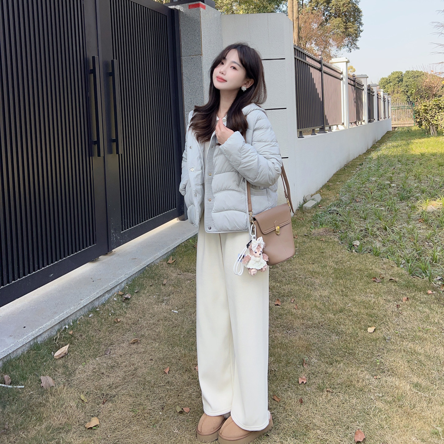 小小家小个子 波浪纹针织拼接连帽棉服石墨烯保暖短款上衣外套,淘宝优惠券,粉丝福利购,淘宝优惠卷