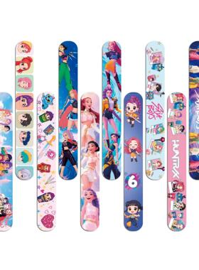 Kpop猎魔女团全套啪啪圈儿童手环动漫卡通PVC拍拍圈派对KDA霓虹灯