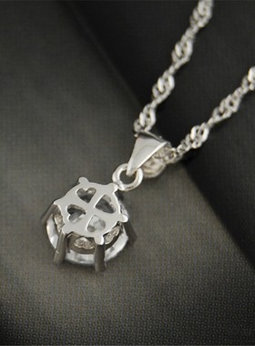 六爪纯银女士闪钻短款锁骨链吊坠