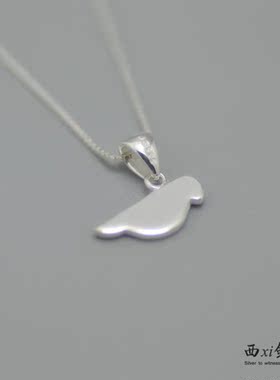 原创拉丝纯银文艺风短款配饰项链