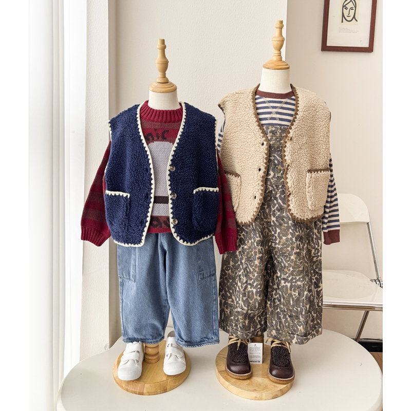 75Z Little家现货 英国Claude Co FW25秋冬男女宝羊羔毛马甲背心 - 图2