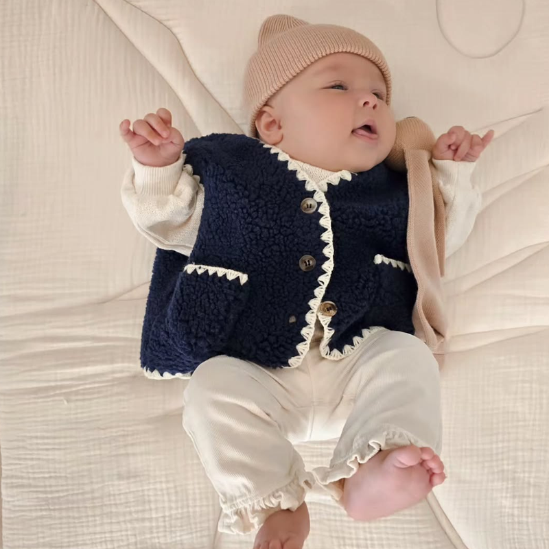 75Z Little家现货 英国Claude Co FW25秋冬男女宝羊羔毛马甲背心 - 图1