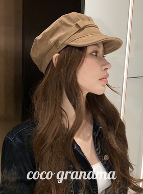 秋冬显脸小英伦麂皮绒报童帽女