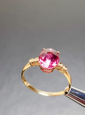 18k金椭圆7*9mmv戒指空托