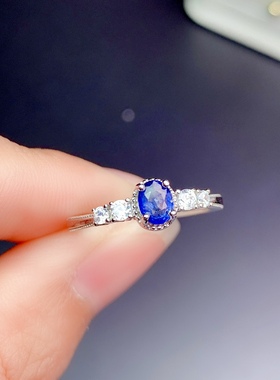 活圈925银镀金4*5mm祖母绿 红宝石 蓝宝石 戒指空托 V771