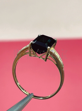 18k金 长方形7*9mm 18K白金 玫瑰金 黄金戒指空托 可代镶嵌