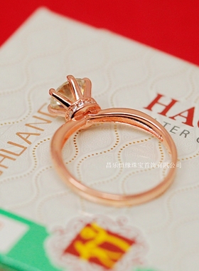 银镀金莫桑石戒指空托