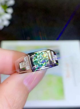 925银镀白金镶嵌莫桑钻