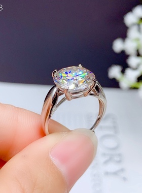 活圈 925银镀白金 5--6.5--8--9--11mm  莫桑石 戒指 空托V189