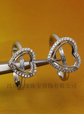 戒指空托diydiy金心形戒指空托