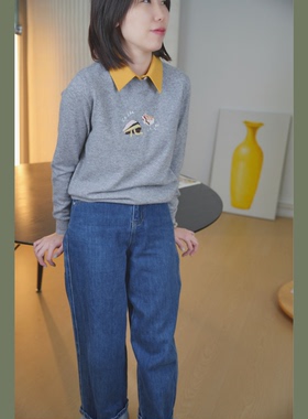 生命力芒果黄显白假领子