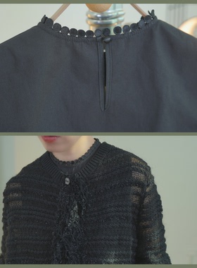 骨子里的精致黑色假领